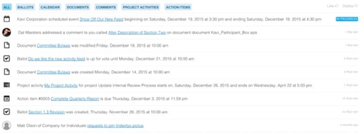 Kavi Activity Feed